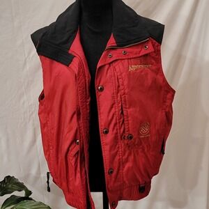 Dynastar Hard Corps Vintage Ski Vest Red Black Thermaloft Padded Gilet Mens‎